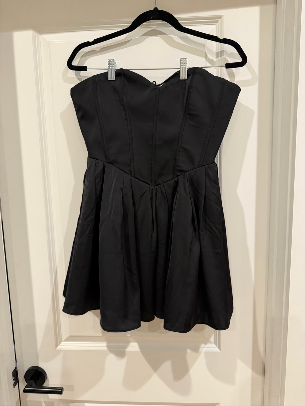 Oh Polly Strapless Black Fit-and-Flare Dress